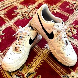 Mens Nike Air Force 1s with black Nike Check